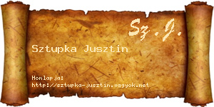 Sztupka Jusztin névjegykártya